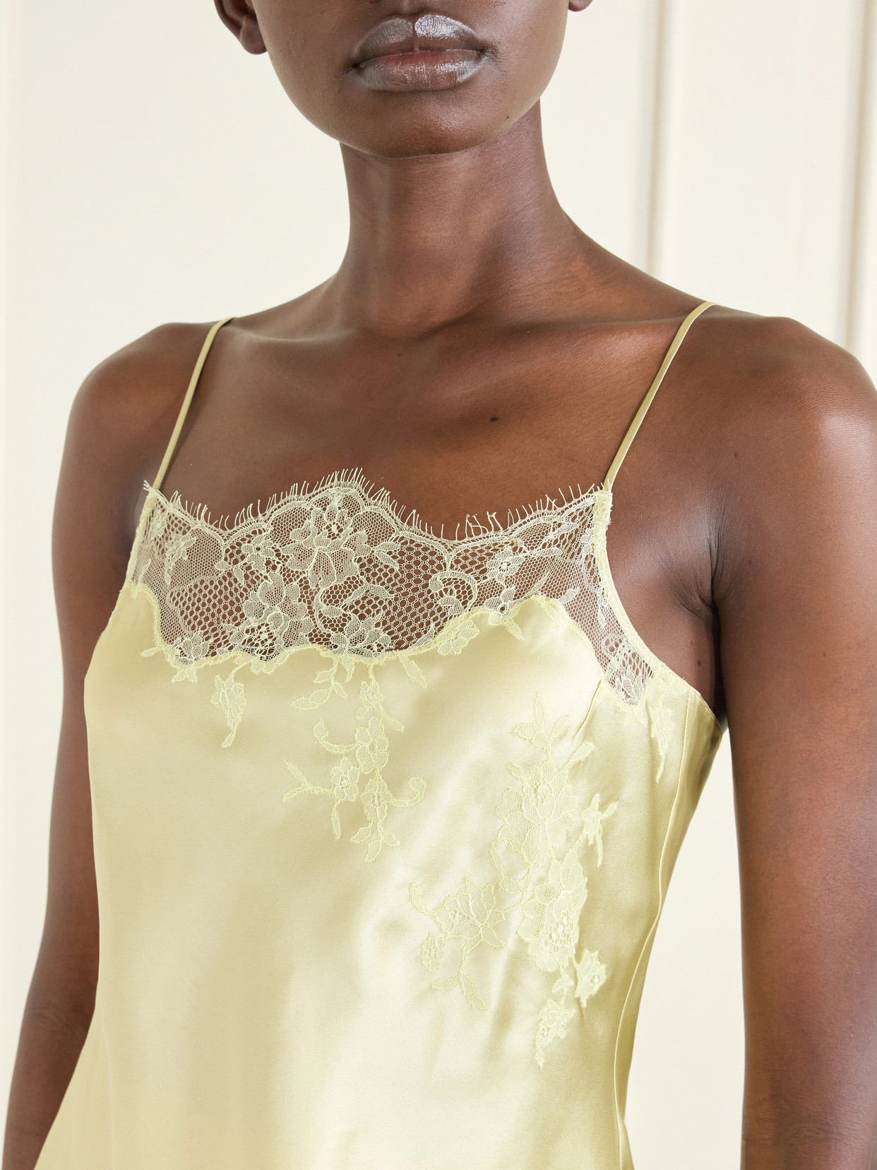 Lace-Trimmed Silk-Satin Camisole