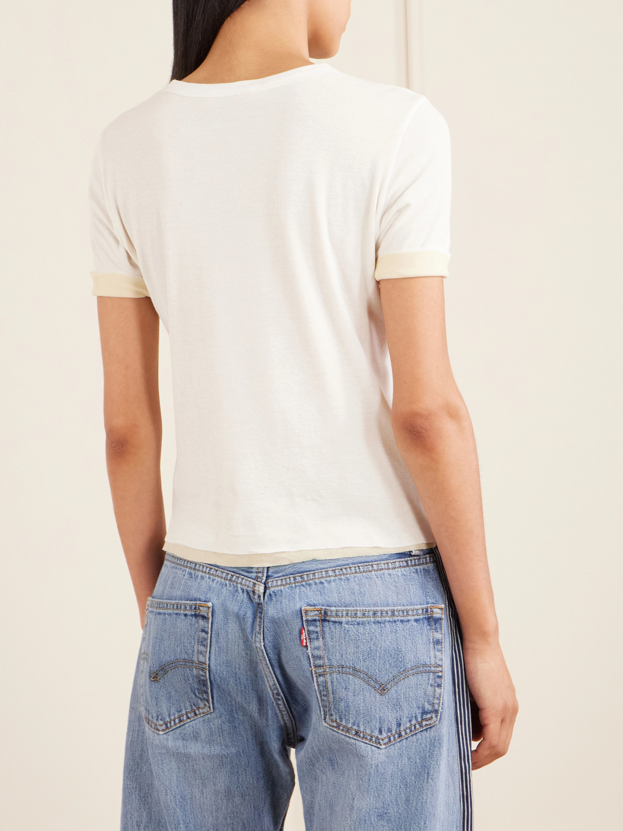 Reversible Ribbed-Knit Cotton-Crepe T-Shirt