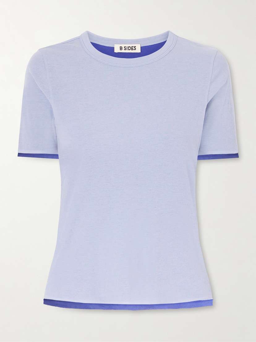 B SIDES Reversible Ribbed-knit Cotton-crepe T-shirt