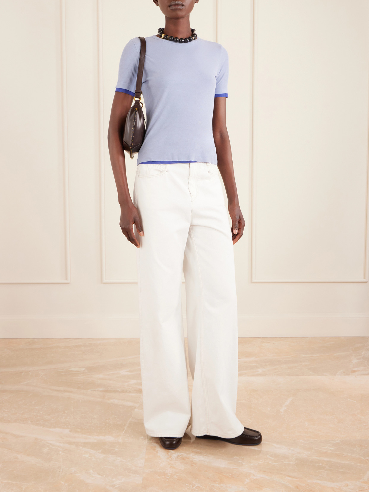 Reversible Ribbed-Knit Cotton-Crepe T-Shirt