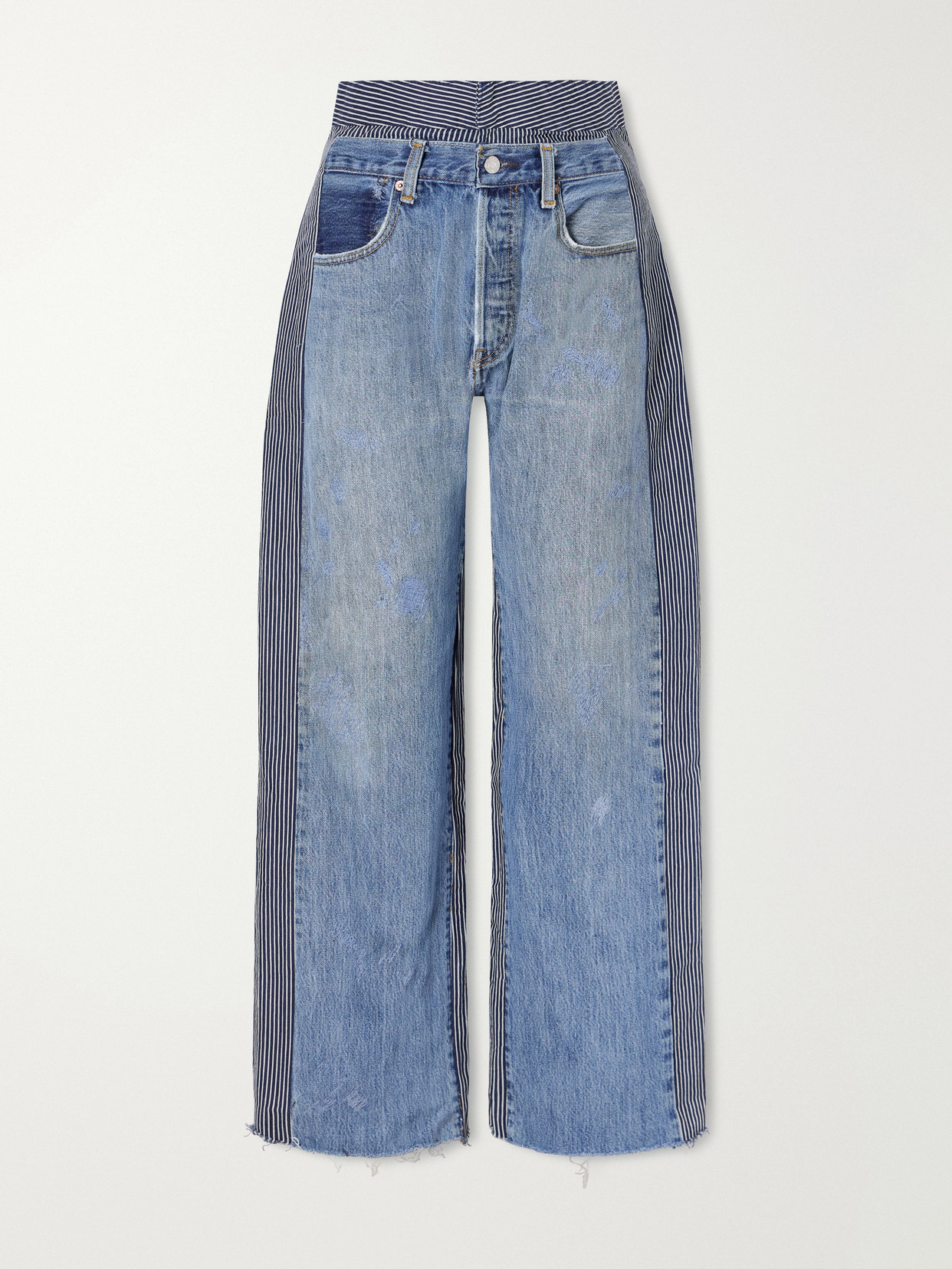 B Sides Double Waistband Rework Wide-leg Jeans In Animal Print