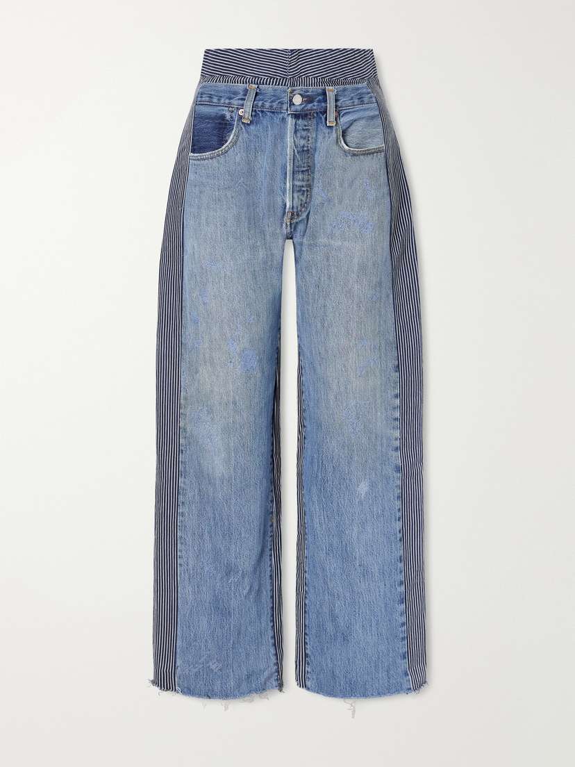 B SIDES Double Waistband Rework Wide-leg Jeans