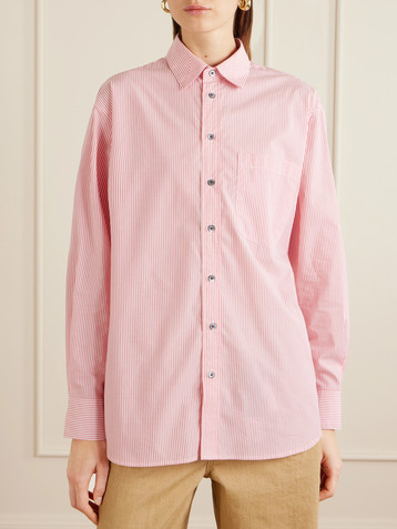 B Sides Nolan striped cotton-poplin shirt
