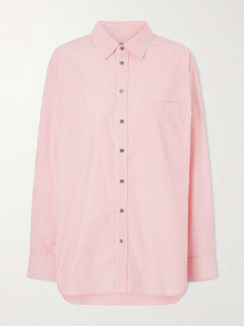 B SIDES Nolan Striped Cotton-poplin Shirt