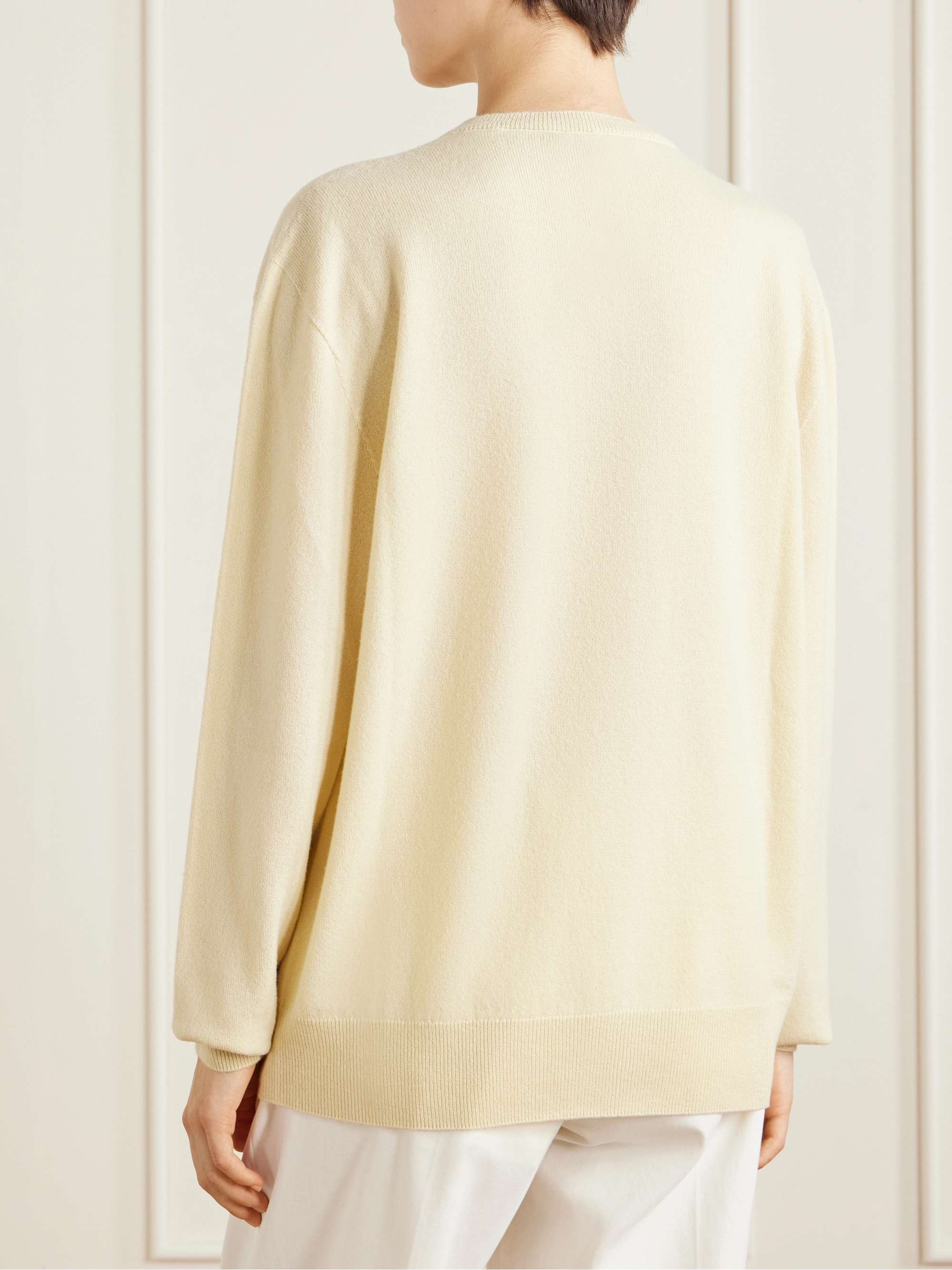THE ROW ザ ロウ カシミヤシルクニットセーター  イエロー S THE ROW Nian cashmere sweater | NET-A-PORTER