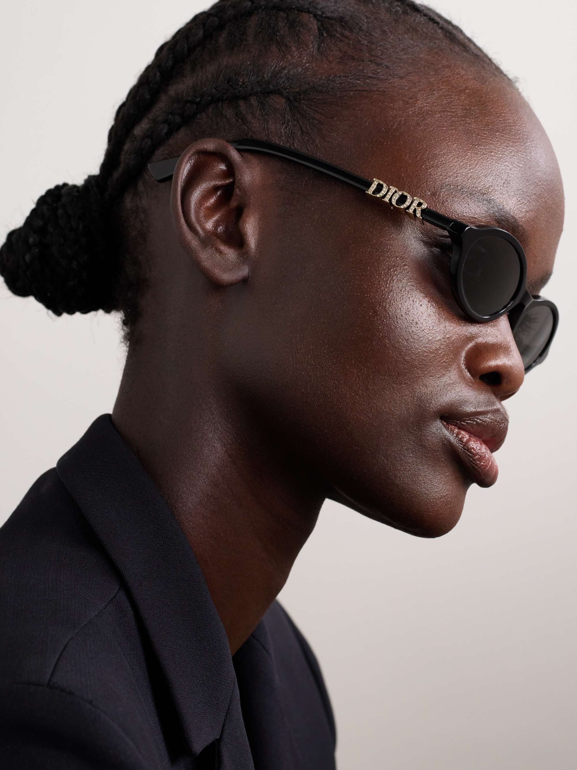 DIOR EYEWEAR DiorTreasure R1I embellished oval-frame acetate
