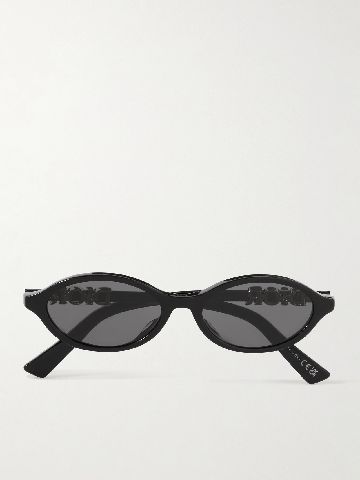 Dior Treasure R1i Embellished Oval-frame Acetate Sunglasses In Black