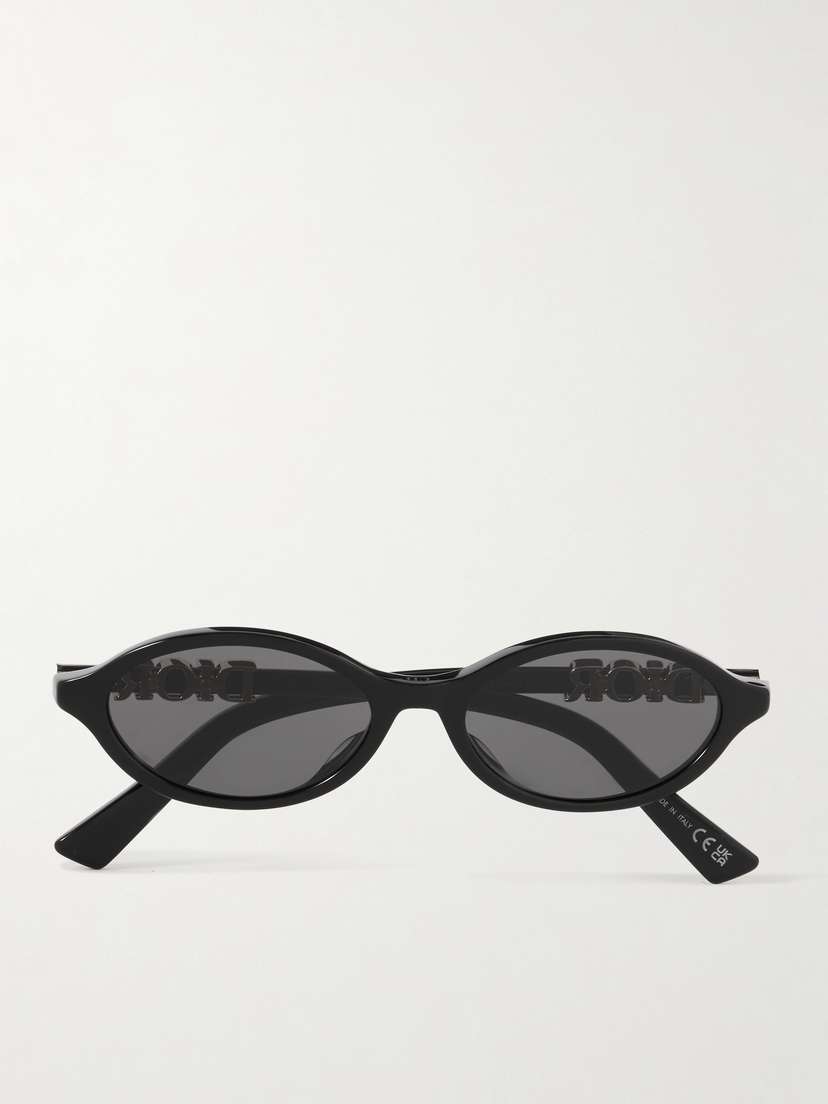 DIOR Eyewear Diortreasure R1i Embellished Oval-frame Acetate Sunglasses
