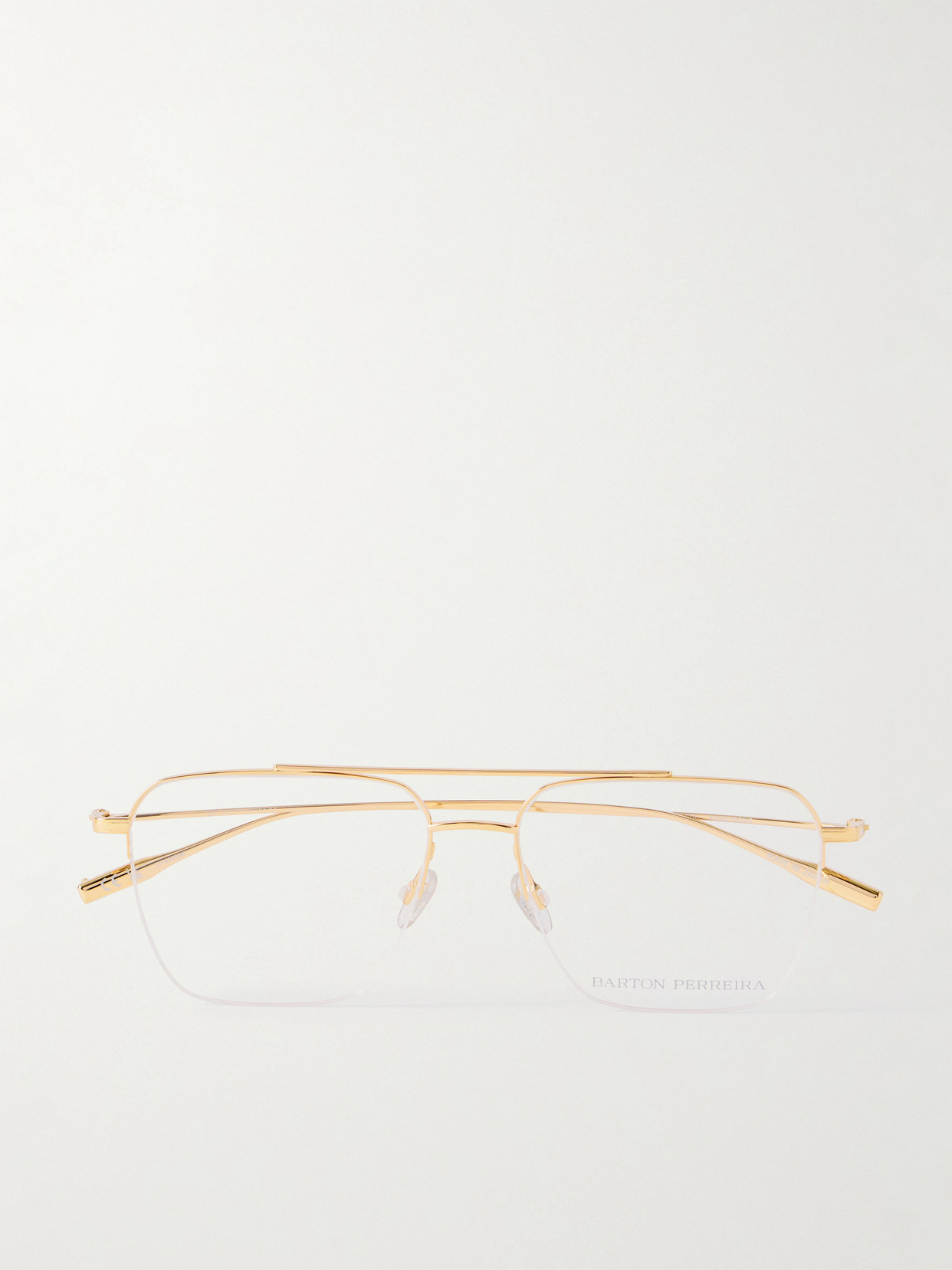Barton Perreira Armstrong Aviator-style Gold-tone Optical Glasses In Brown