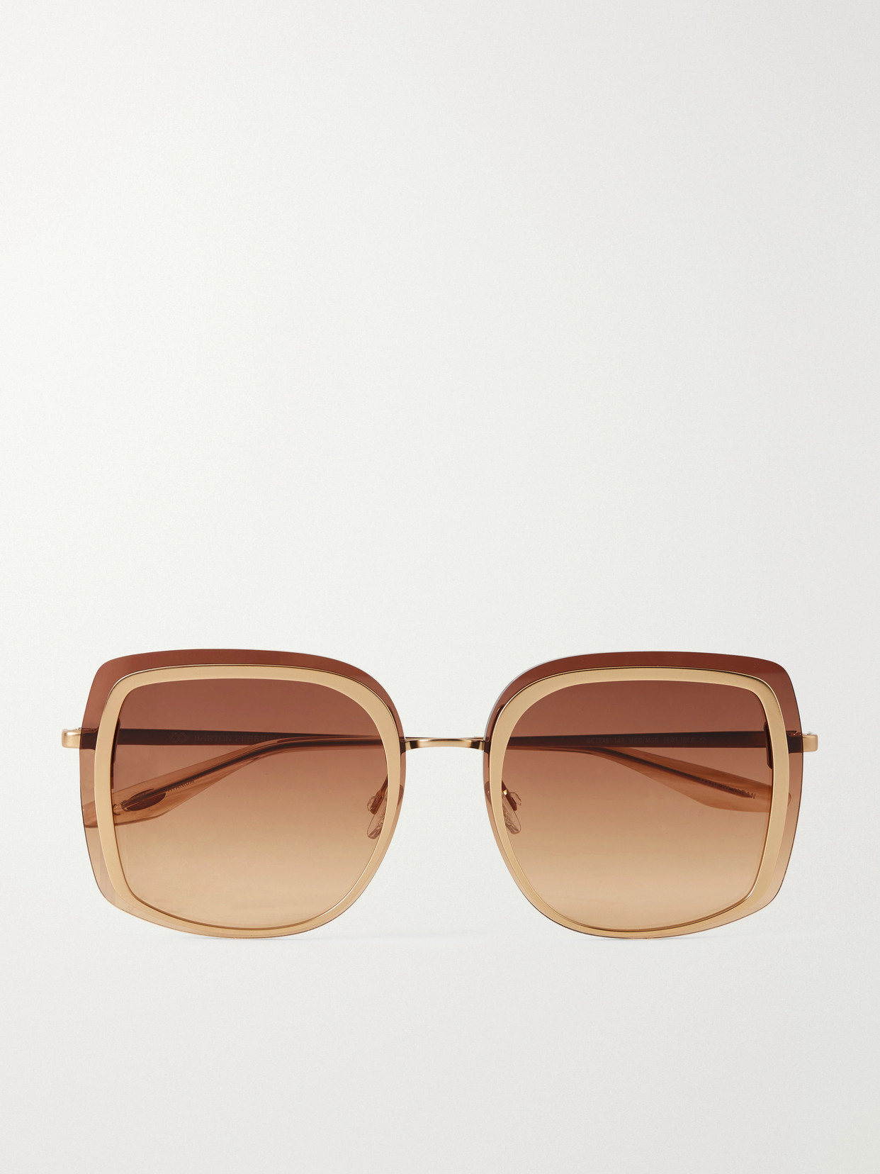 Barton Perreira Halima Oversized Square-frame Gold-tone Titanium Sunglasses In Orange
