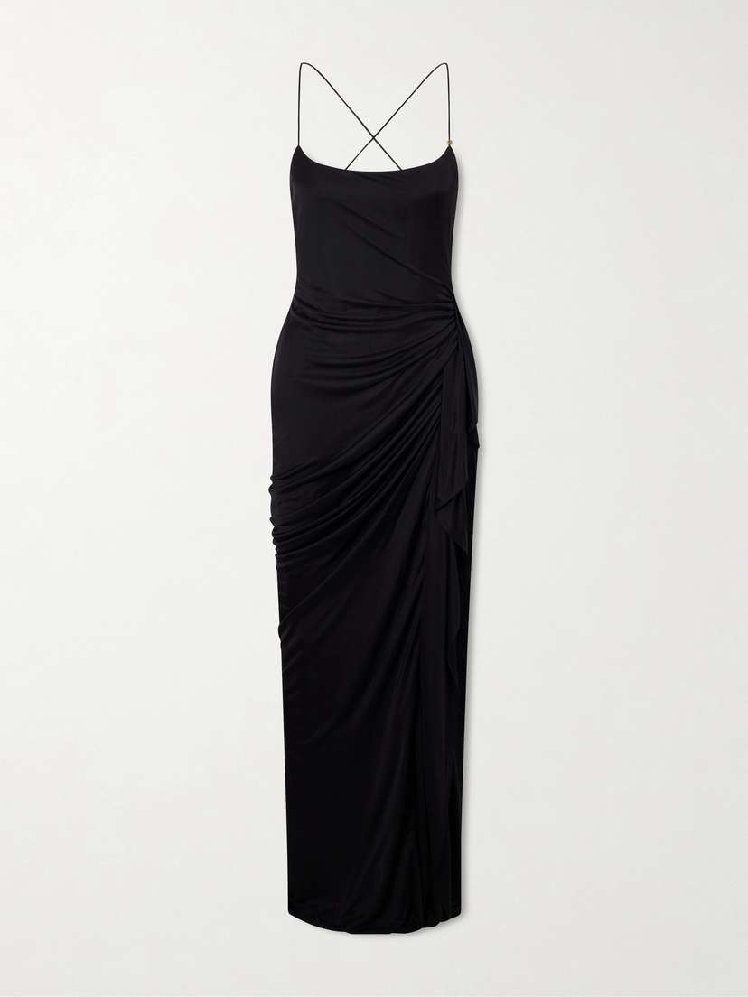Versace Draped Jersey Gown