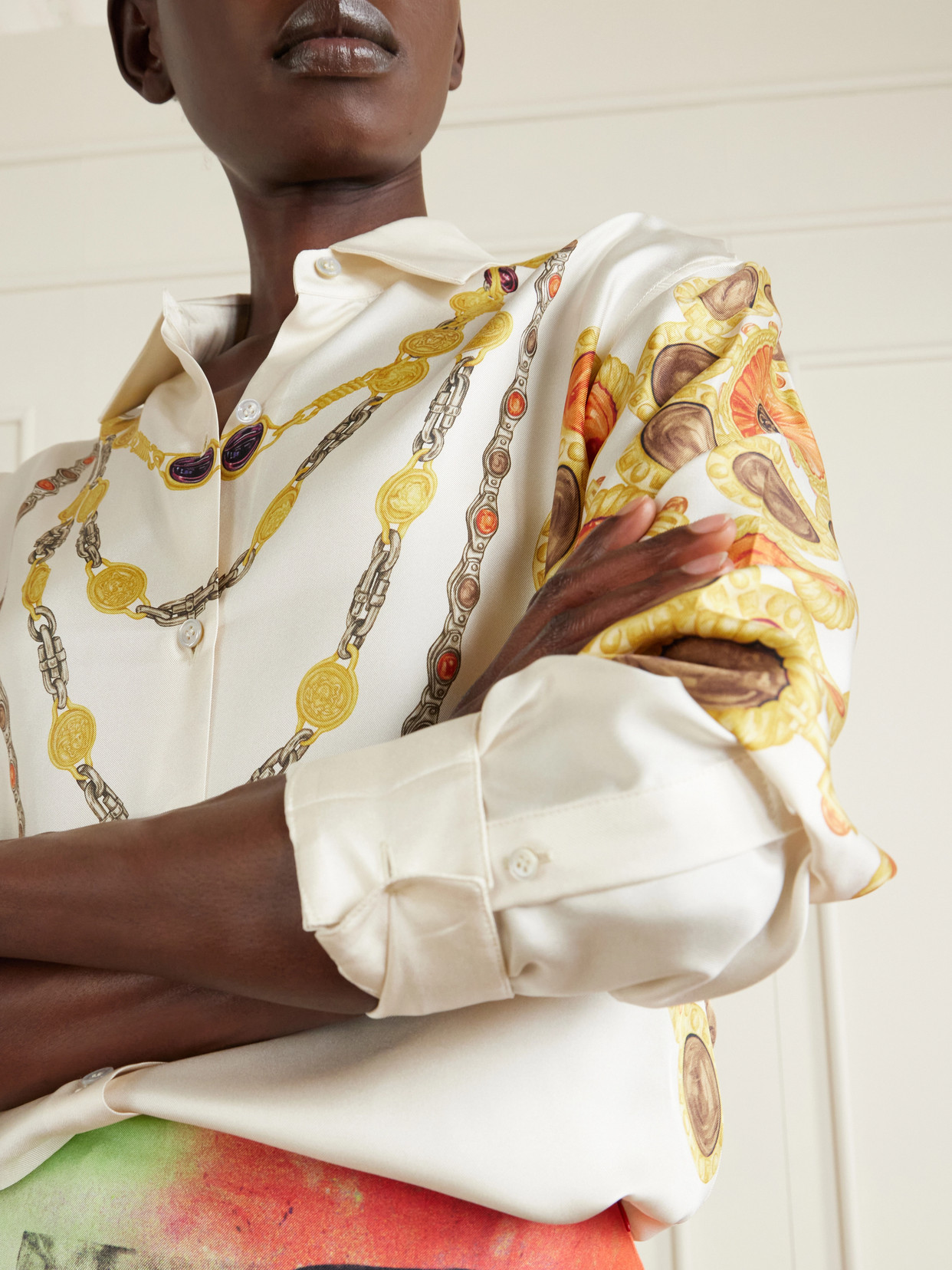 Printed Silk-Twill Shirt