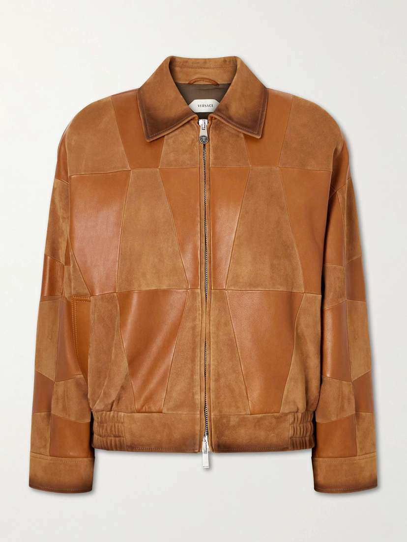 Versace Paneled Leather Jacket