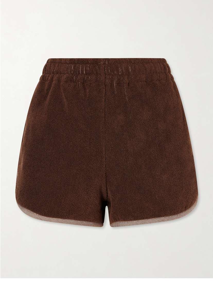 Versace Jacquard-knit Cotton-terry Shorts