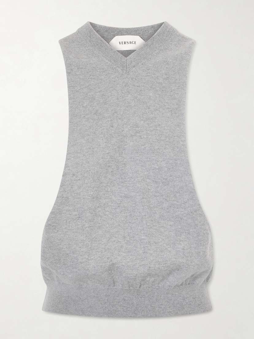 Versace Cut-out Knitted Cotton Vest