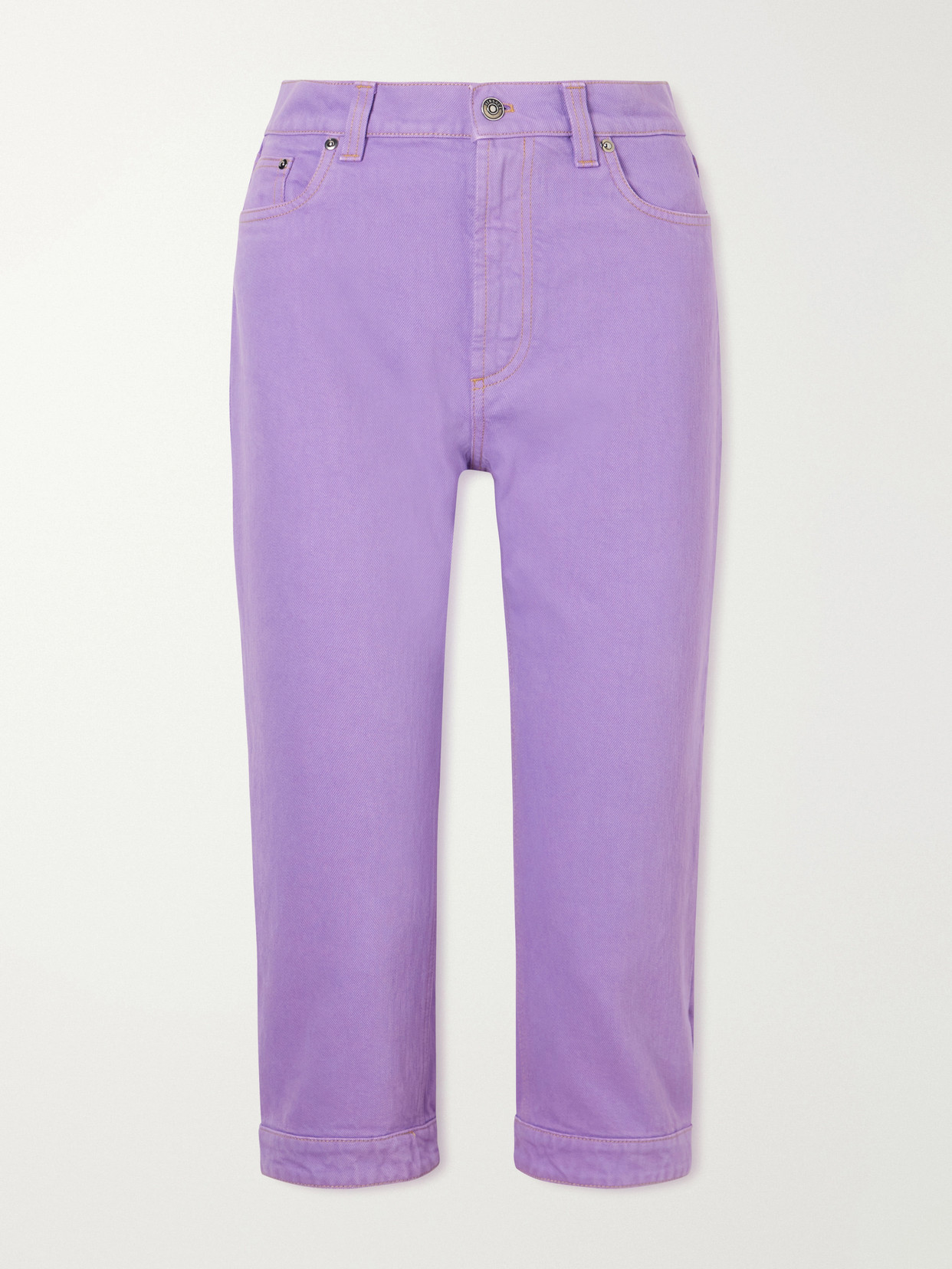 Versace Capri Slim-leg Pants In Purple