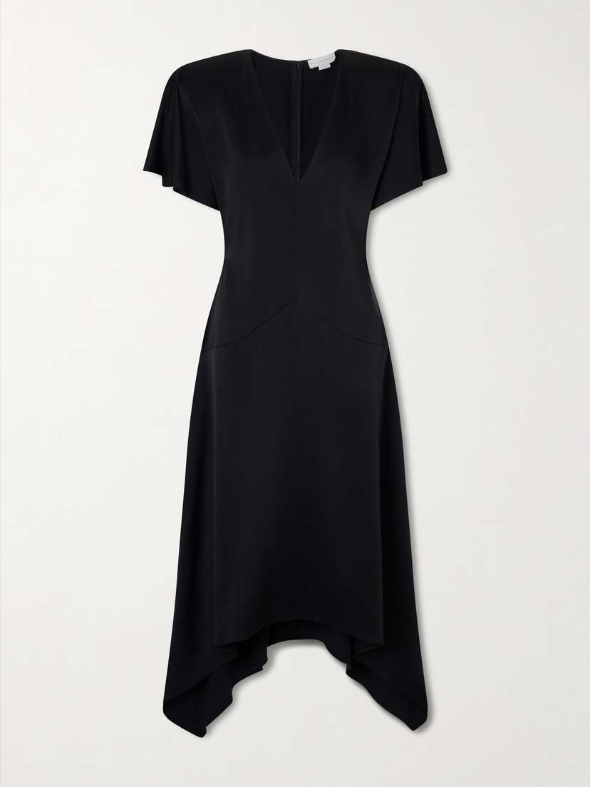 Stella McCartney Paneled Hammered-satin Midi Dress