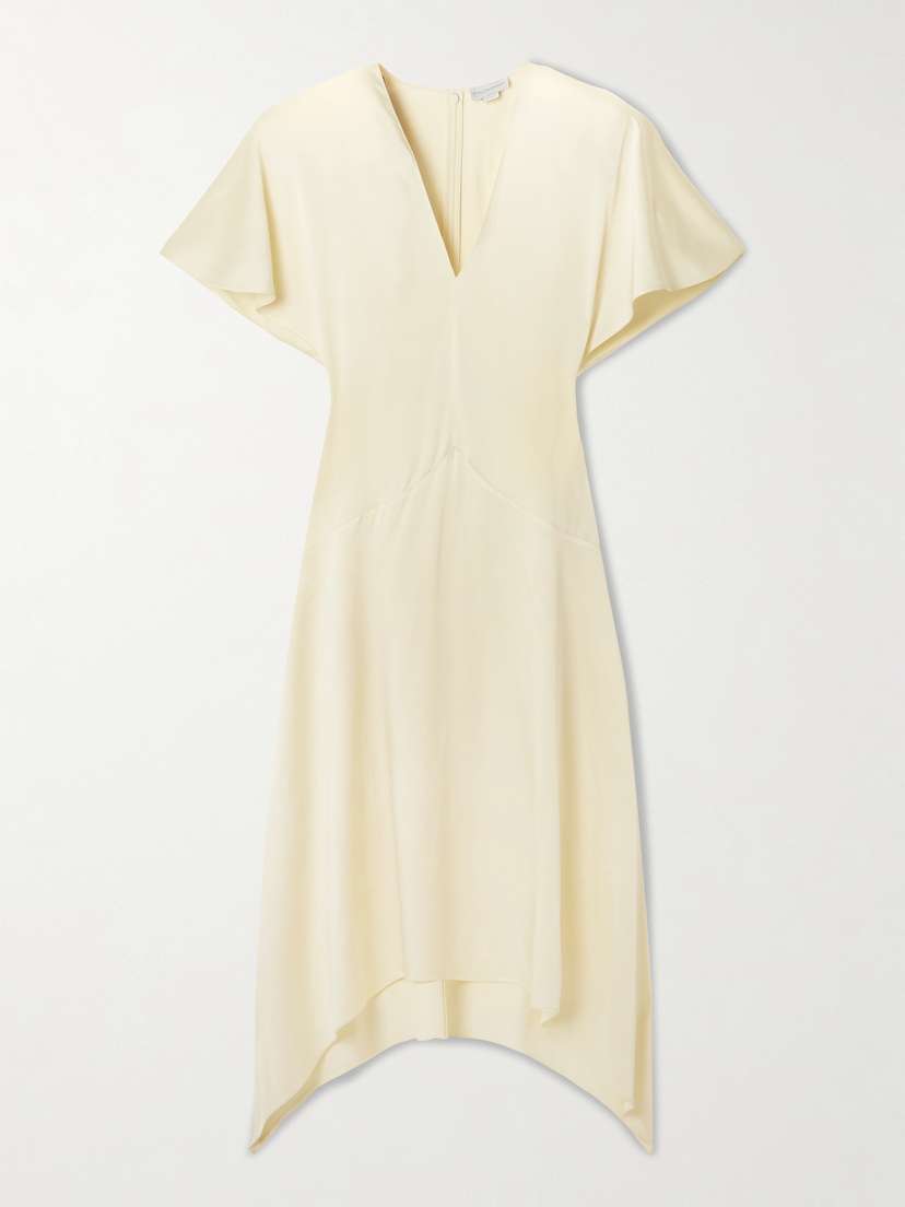 Stella McCartney Paneled Hammered-satin Midi Dress