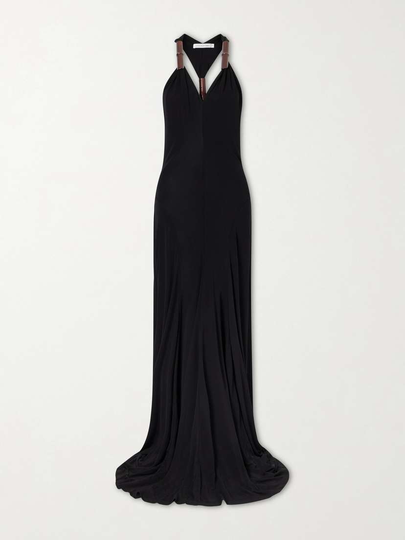 Christopher Esber Chime Wood-embellished Jersey Maxi Dress
