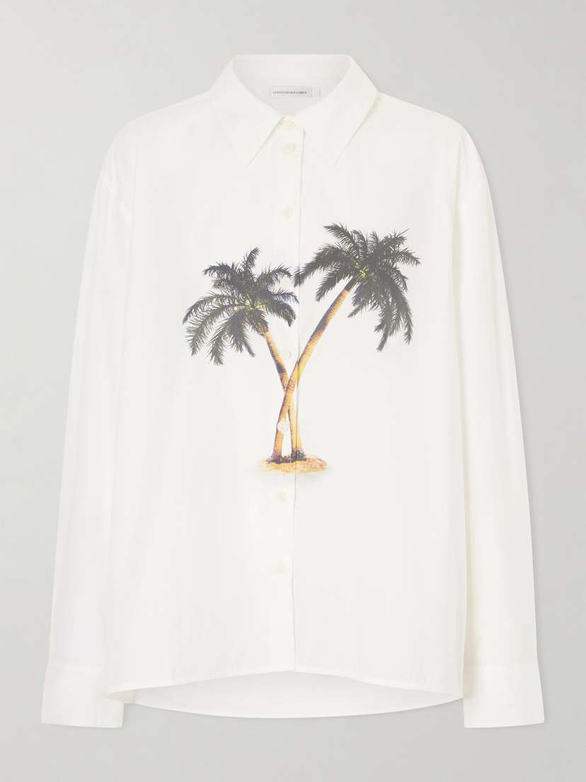 Christopher Esber Mirage Palm Printed Cotton-poplin Shirt