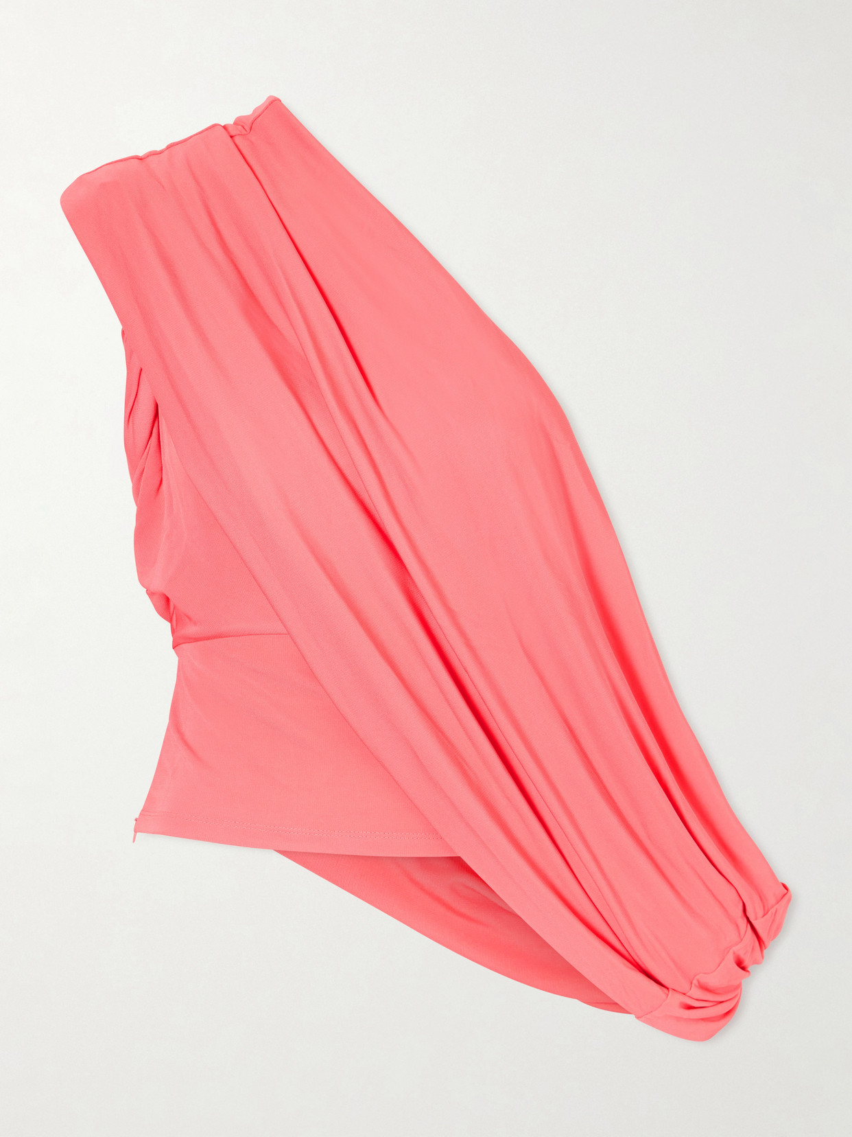 Aiba One-Shoulder Draped Jersey Top