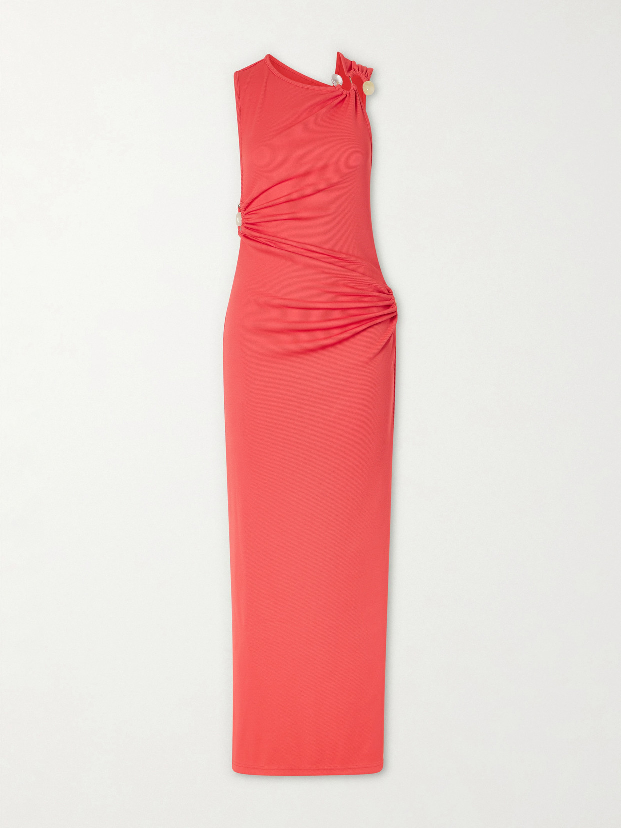 Christopher Esber - Callisto Trinity Embellished Ruched Ribbed-jersey Maxi Dress - Pink
