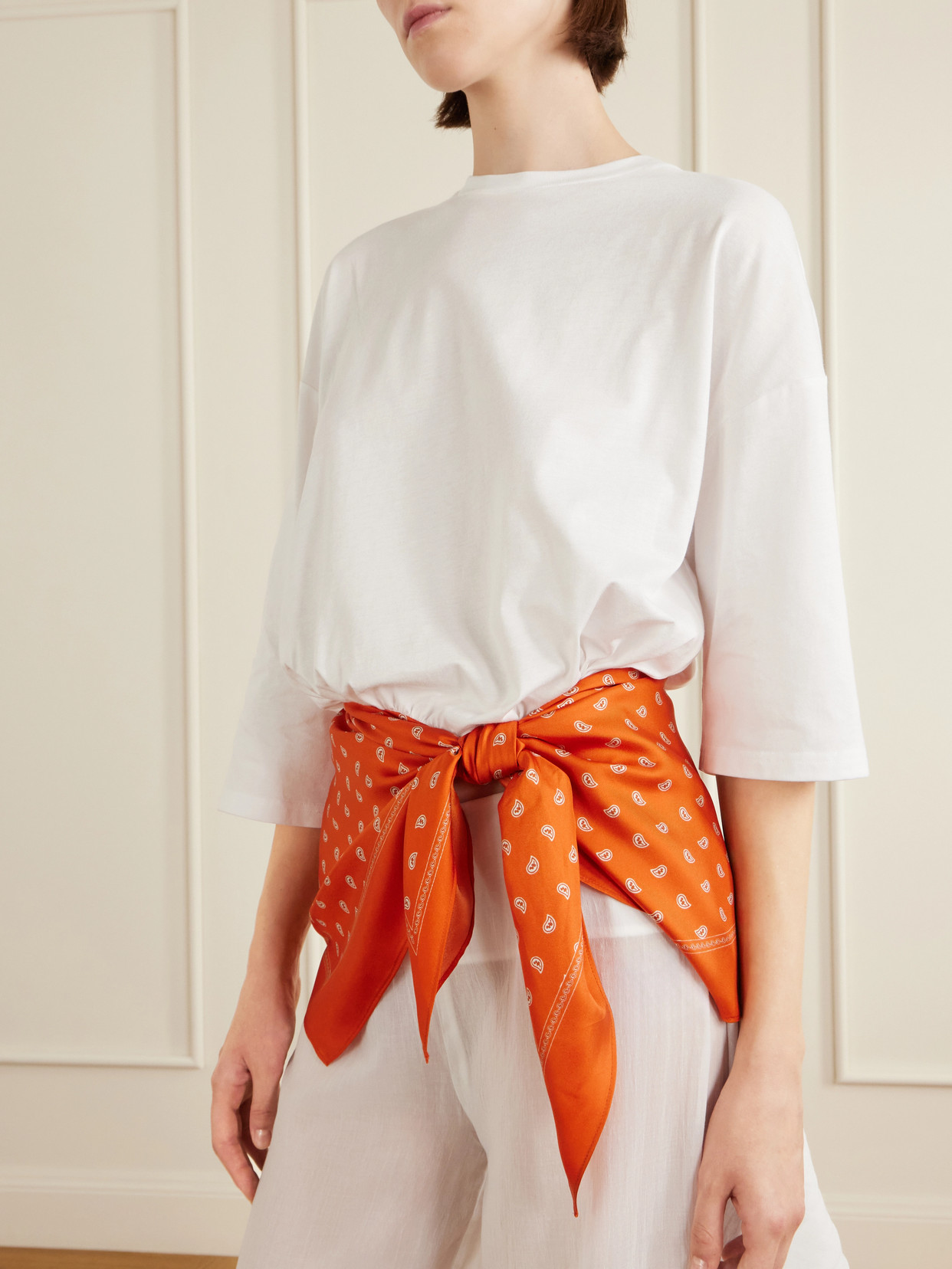Bandana Printed Cotton And Silk-Blend T-Shirt