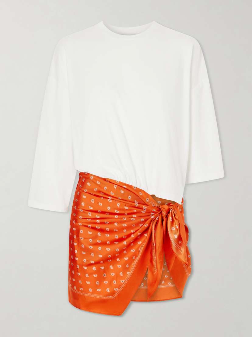 Christopher Esber Bandana Printed Cotton And Silk-blend T-shirt | Thumbnail 5