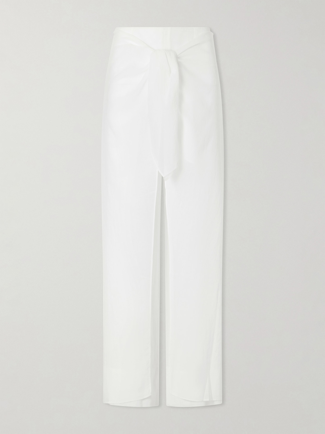 Christopher Esber - Porto Tie-detailed Cotton-voile Wide-leg Pants - White