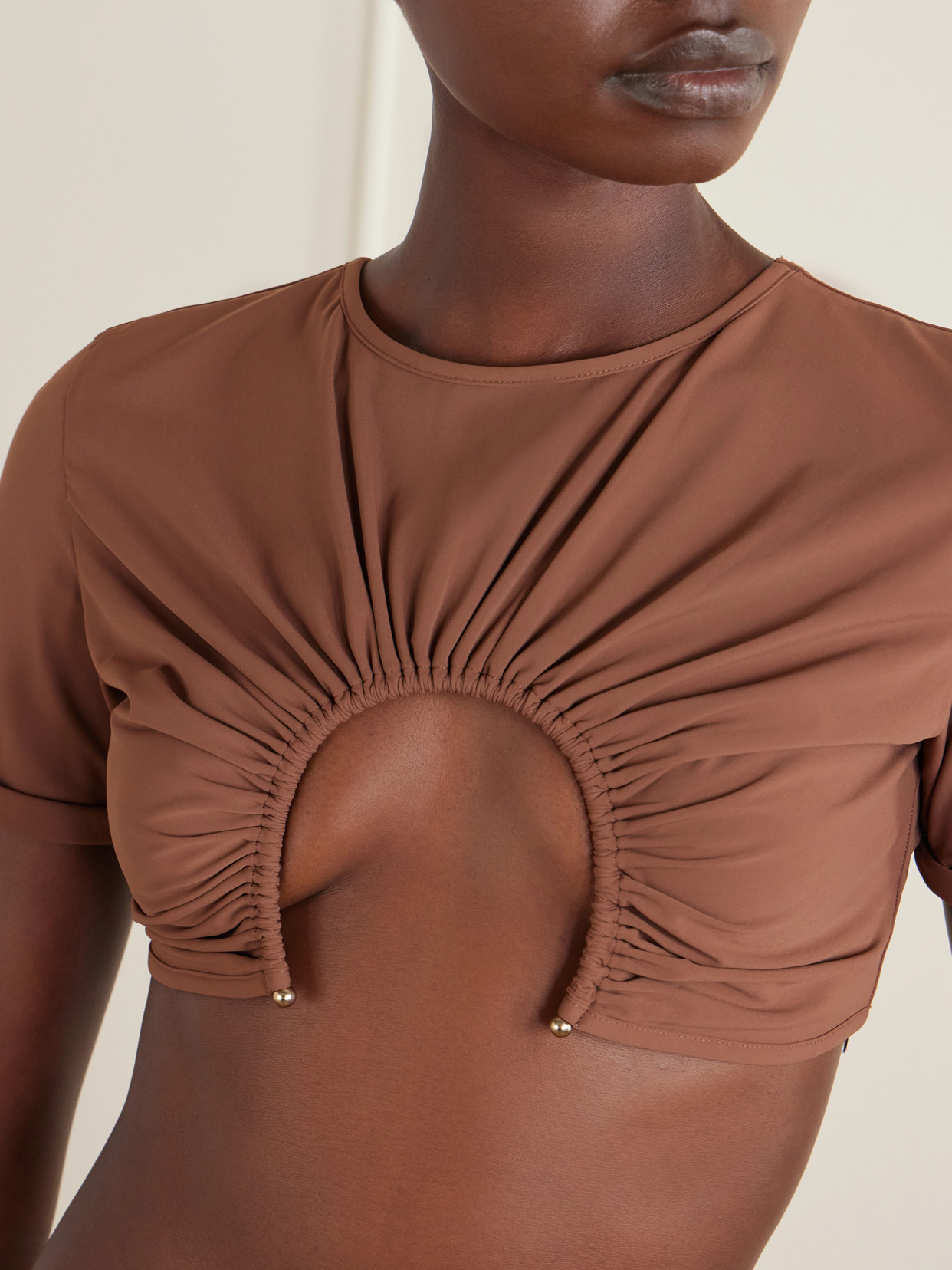 Christopher Esber U Prong Tee Bikini Top In Brown