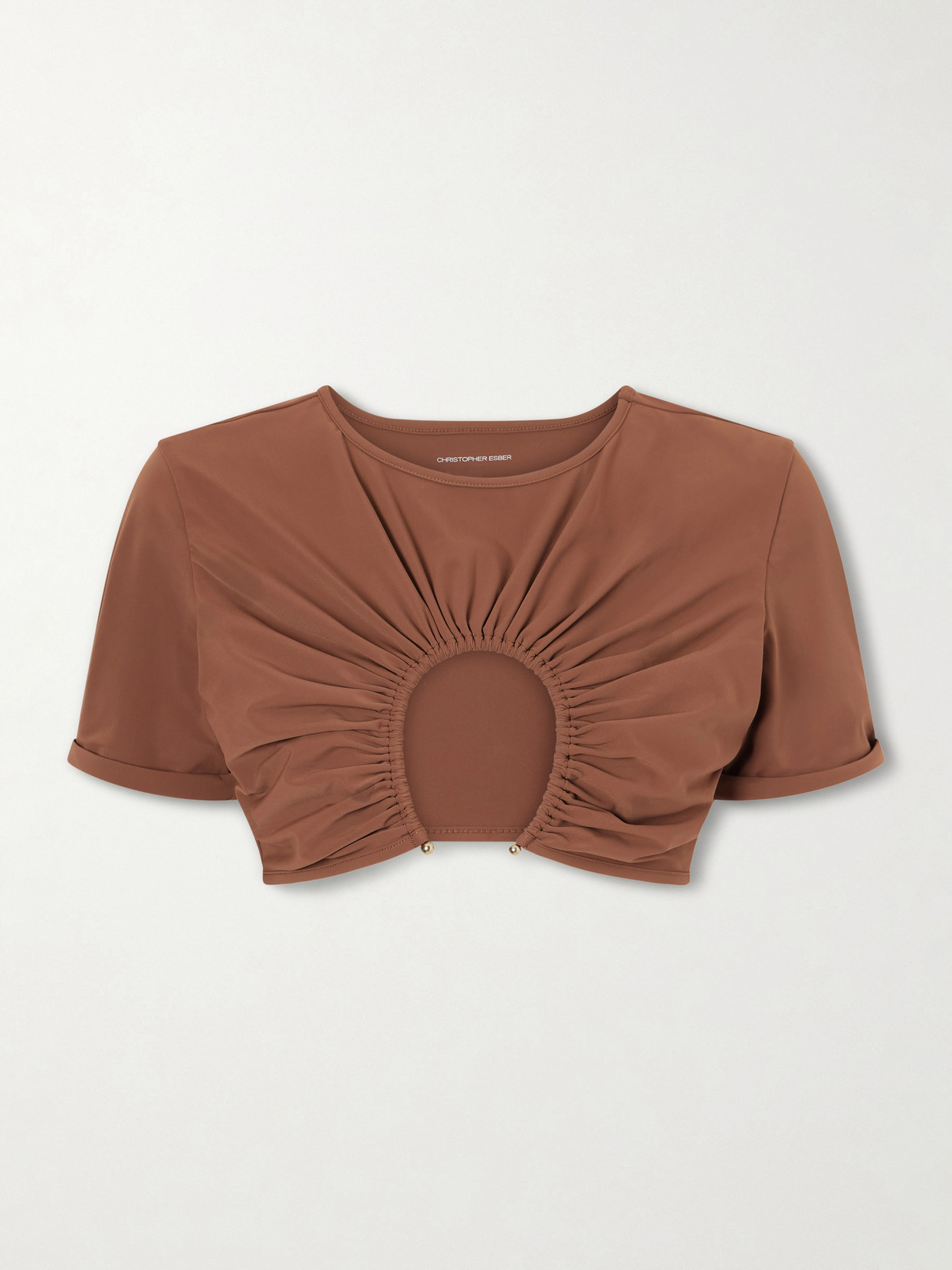 Christopher Esber U Prong Tee Bikini Top In Brown