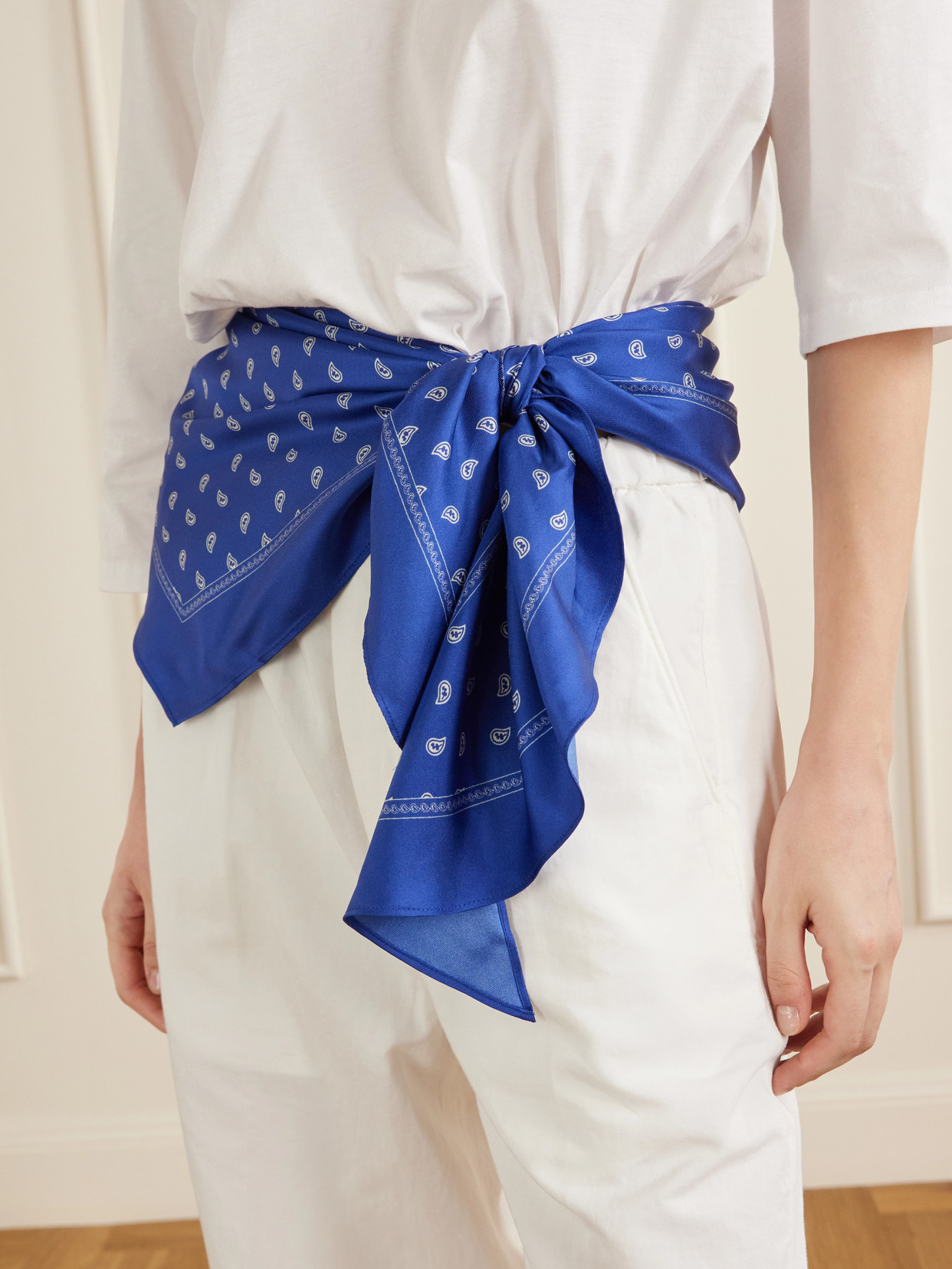 Bandana Printed Cotton And Silk-Blend T-Shirt