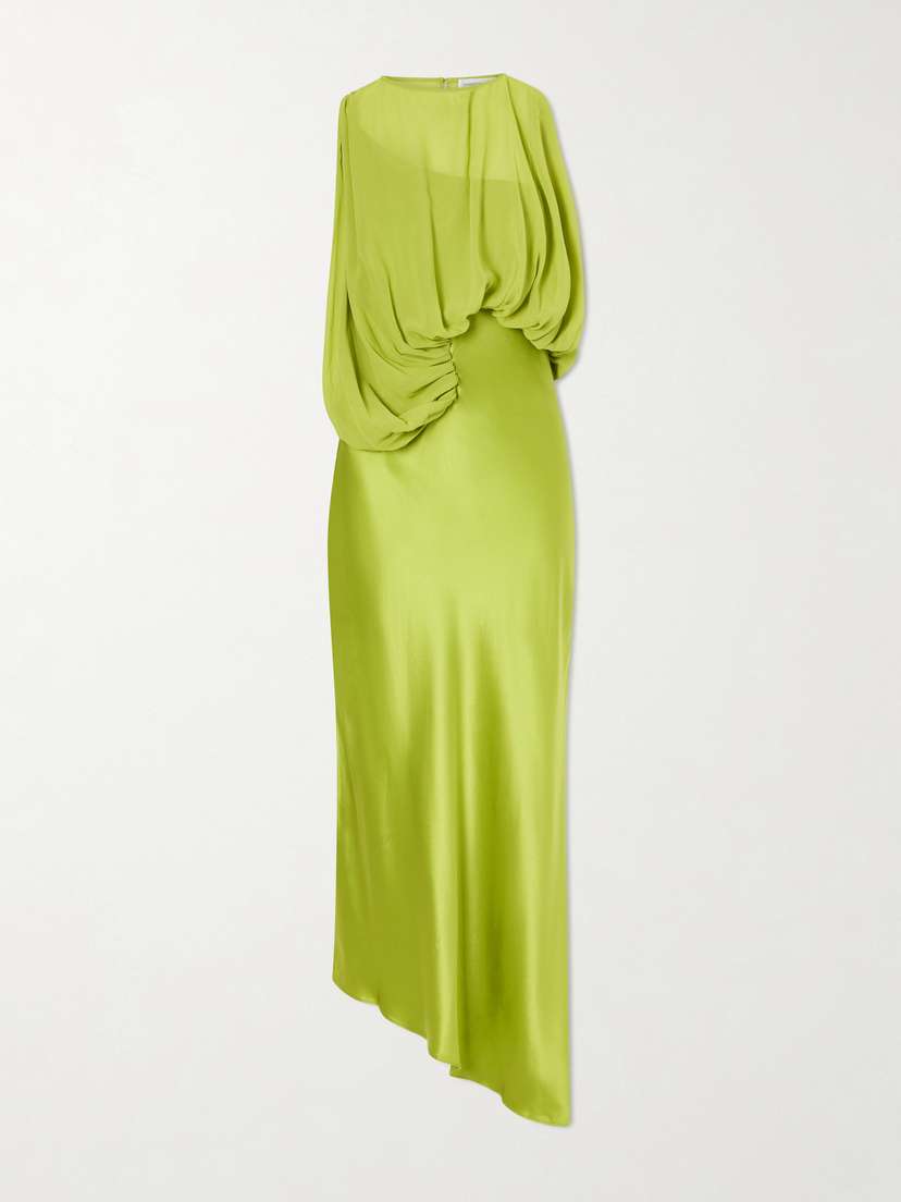 Christopher Esber Culumus Asymmetric Draped Silk-chiffon And Satin Maxi Dress | Thumbnail 5