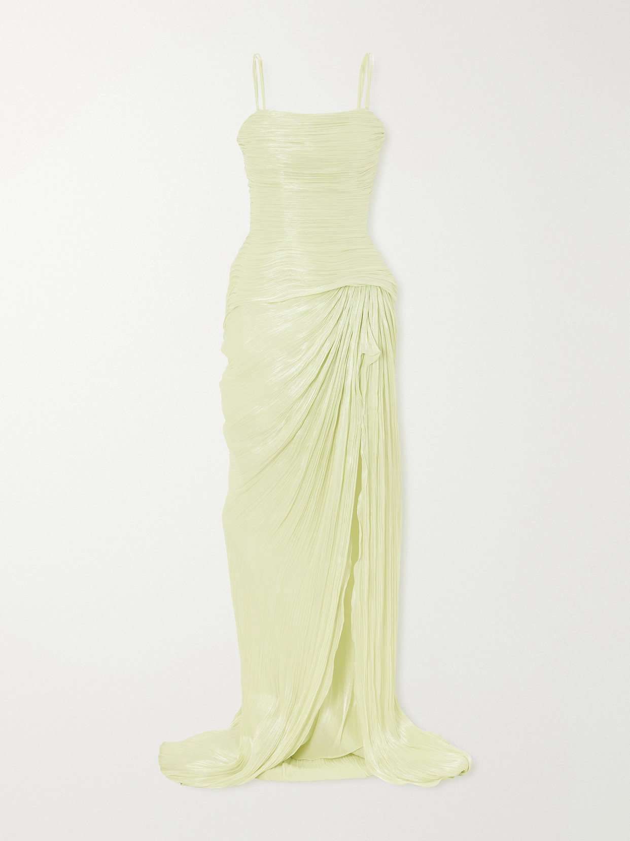 Marmar Halim Draped Sleeveless Gown In Yellow