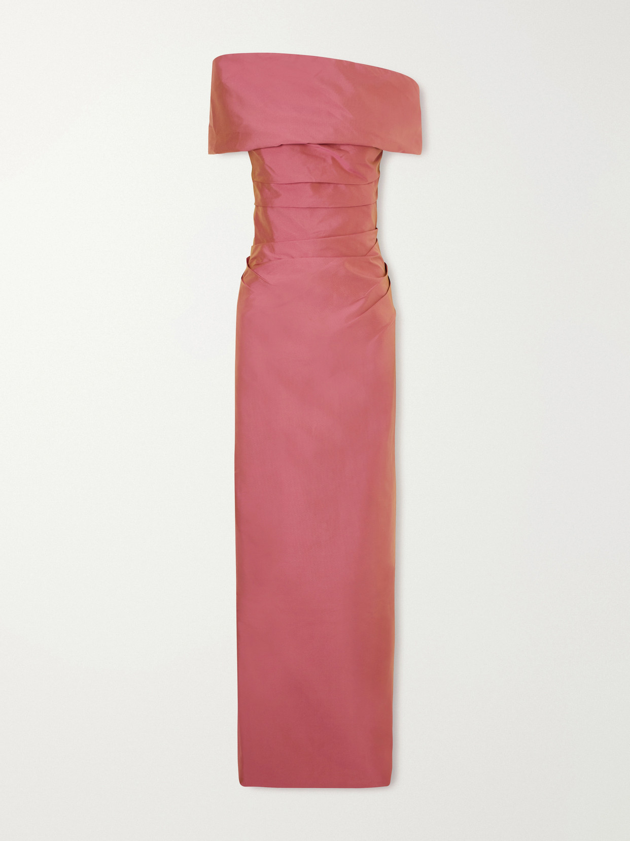 Marmar Halim Off-shoulder Gathered Taffeta Gown In Animal Print