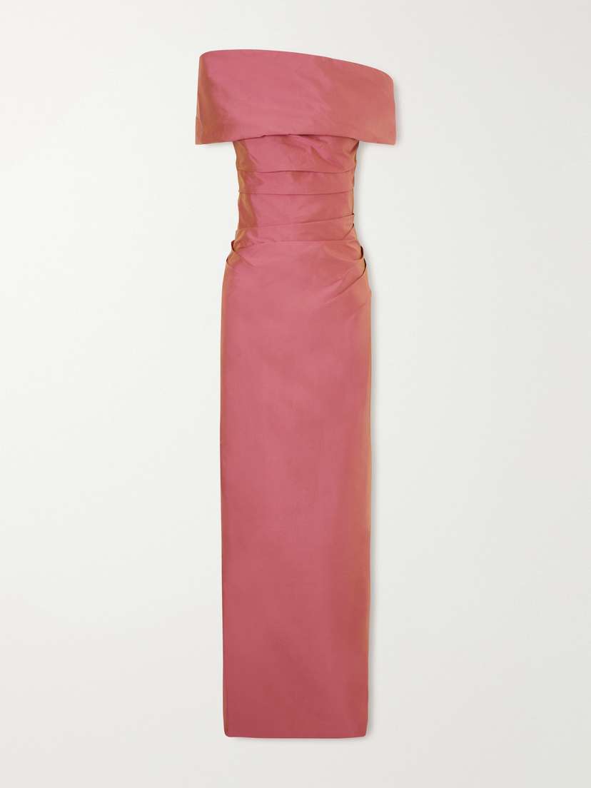 Marmar Halim Off-shoulder Gathered Taffeta Gown
