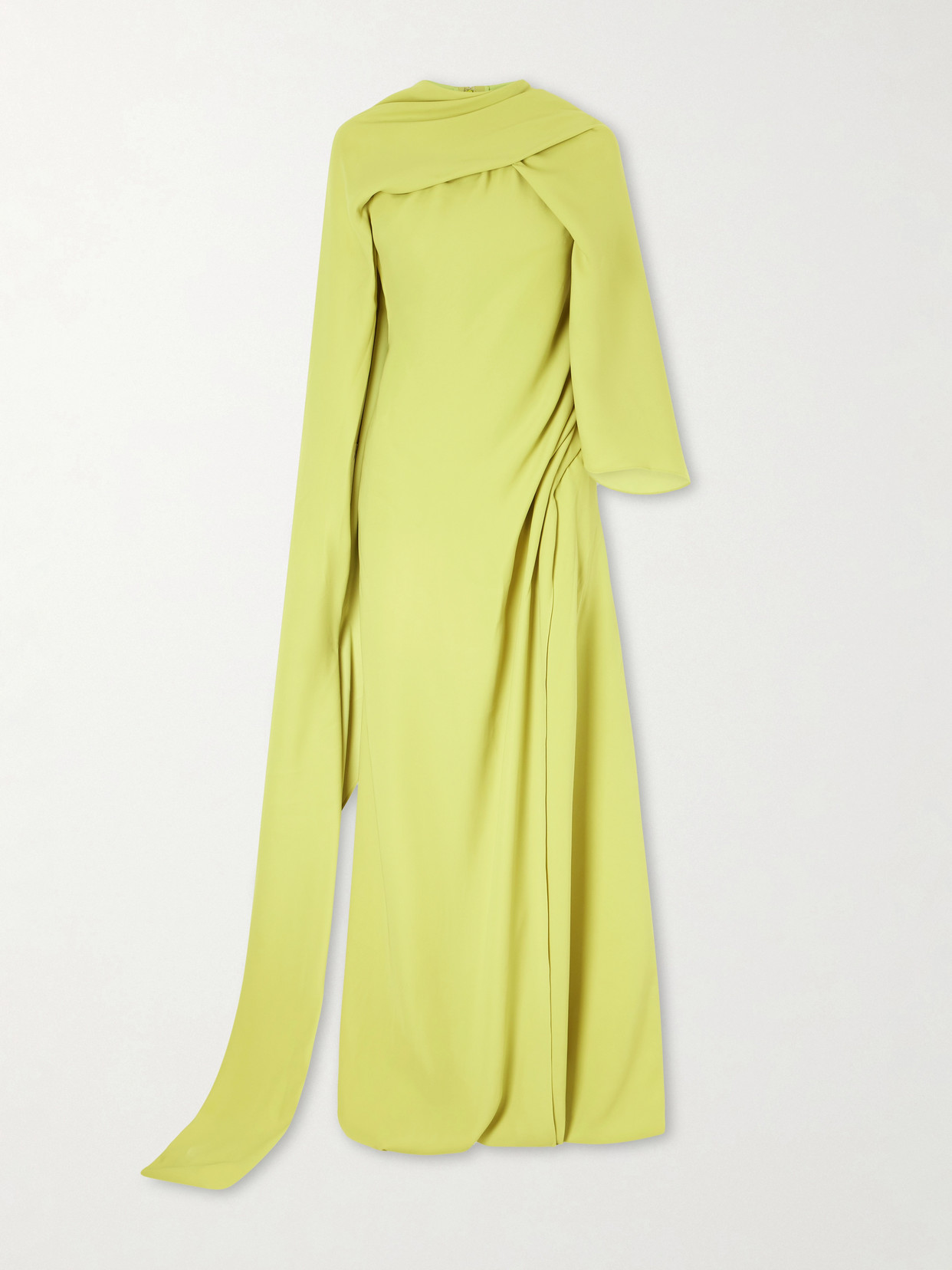 Marmar Halim Draped Crepe Gown In Brown