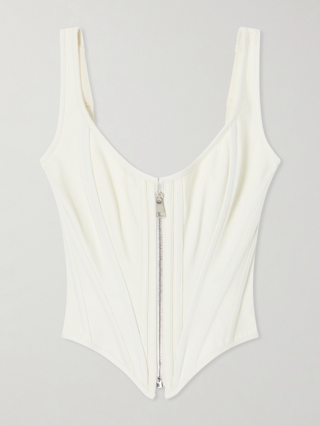 Wiederhoeft Zip Denim Corset In Neutral