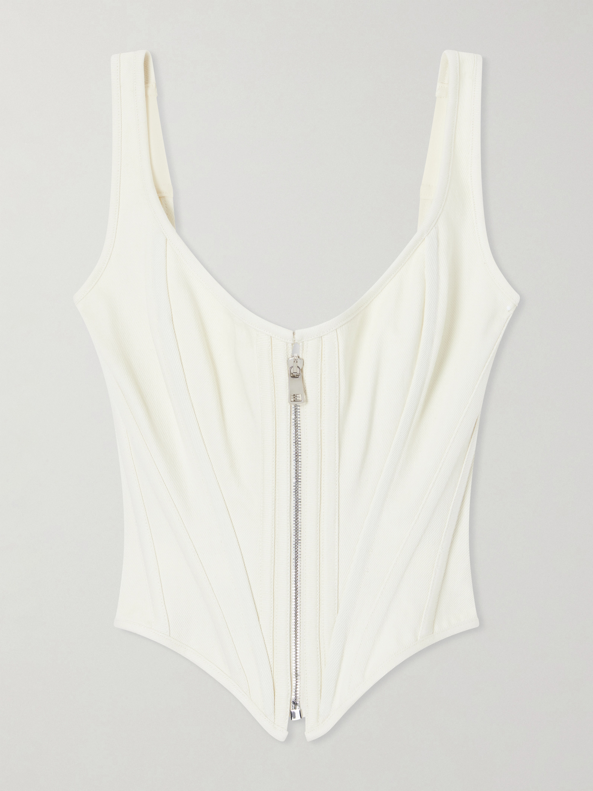 WIEDERHOEFT Zip denim corset top