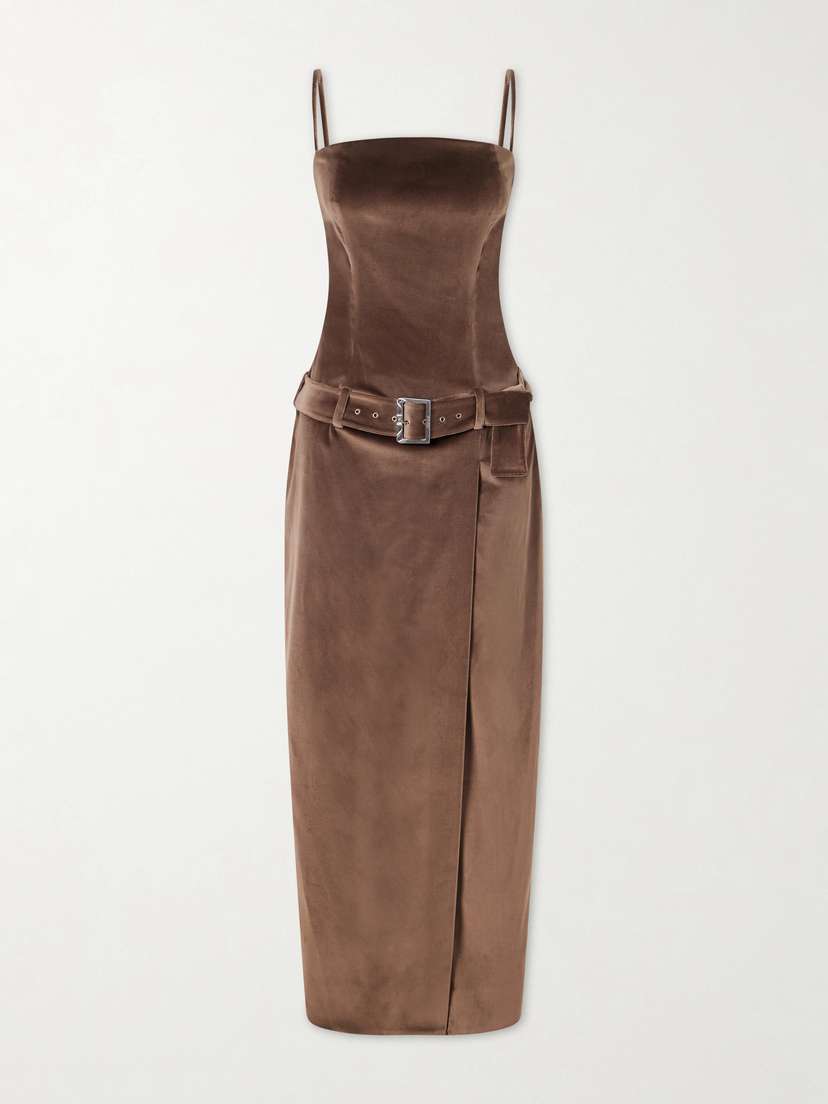 Wiederhoeft Julie Belted Cotton-blend Velvet Gown