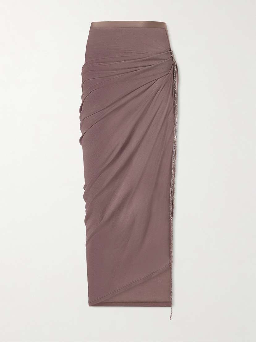 Wiederhoeft Embellished Draped Knitted Midi Skirt | Thumbnail 7 Wiederhoeft Embellished Draped Knitted Midi Skirt | Thumbnail 7