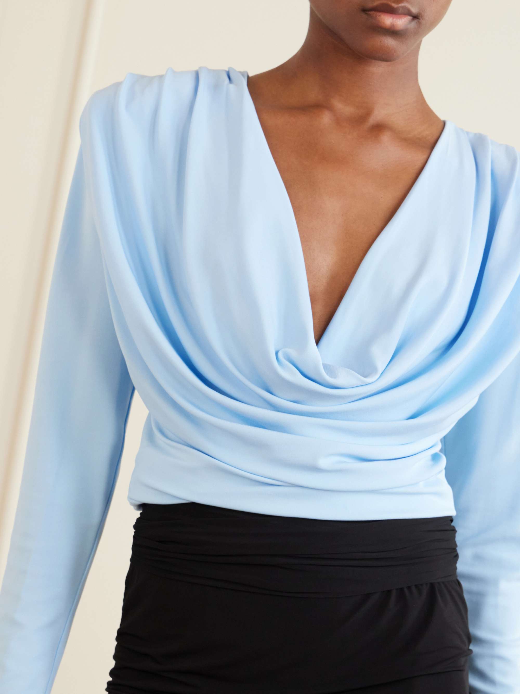 WARDROBE.NYC Draped crepe-jersey top | NET-A-PORTER