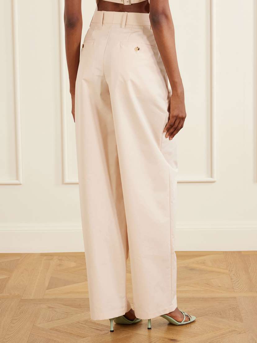 Wardrobe.NYC Pleated Cotton-blend Wide-leg Pants | Thumbnail 4