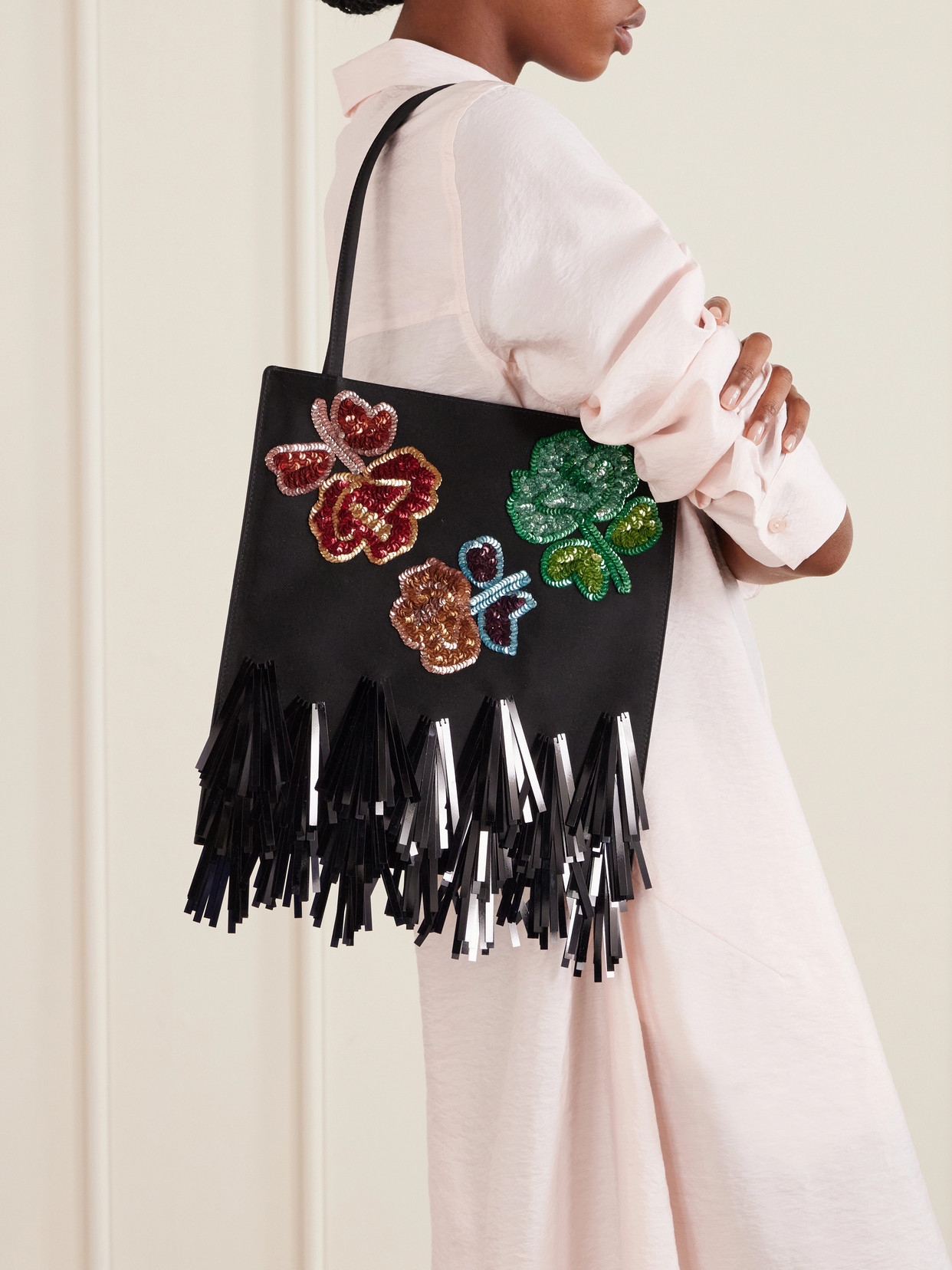Sequin-Embellished Tote Bag