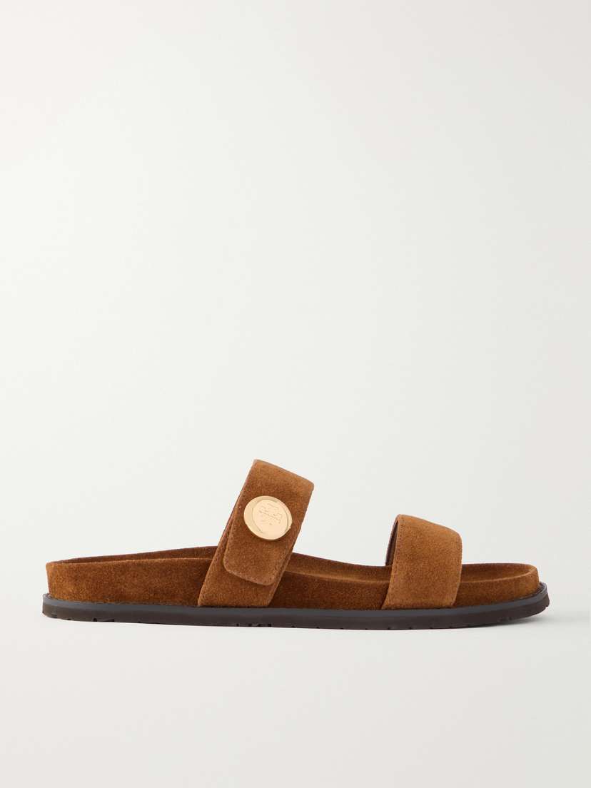 Tory Burch Romy Sport Embellished Suede Slides