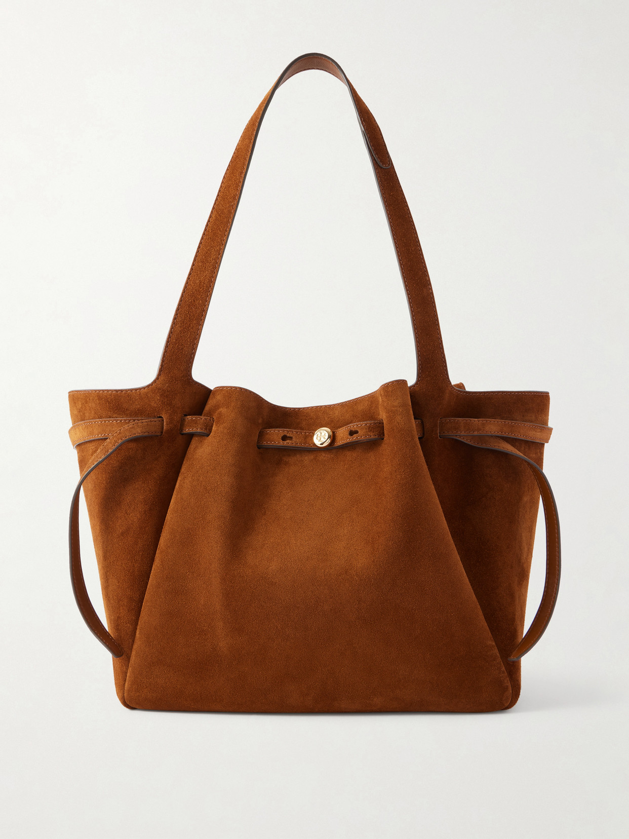 Tory Burch Romy Suede Tote Bag In Brown