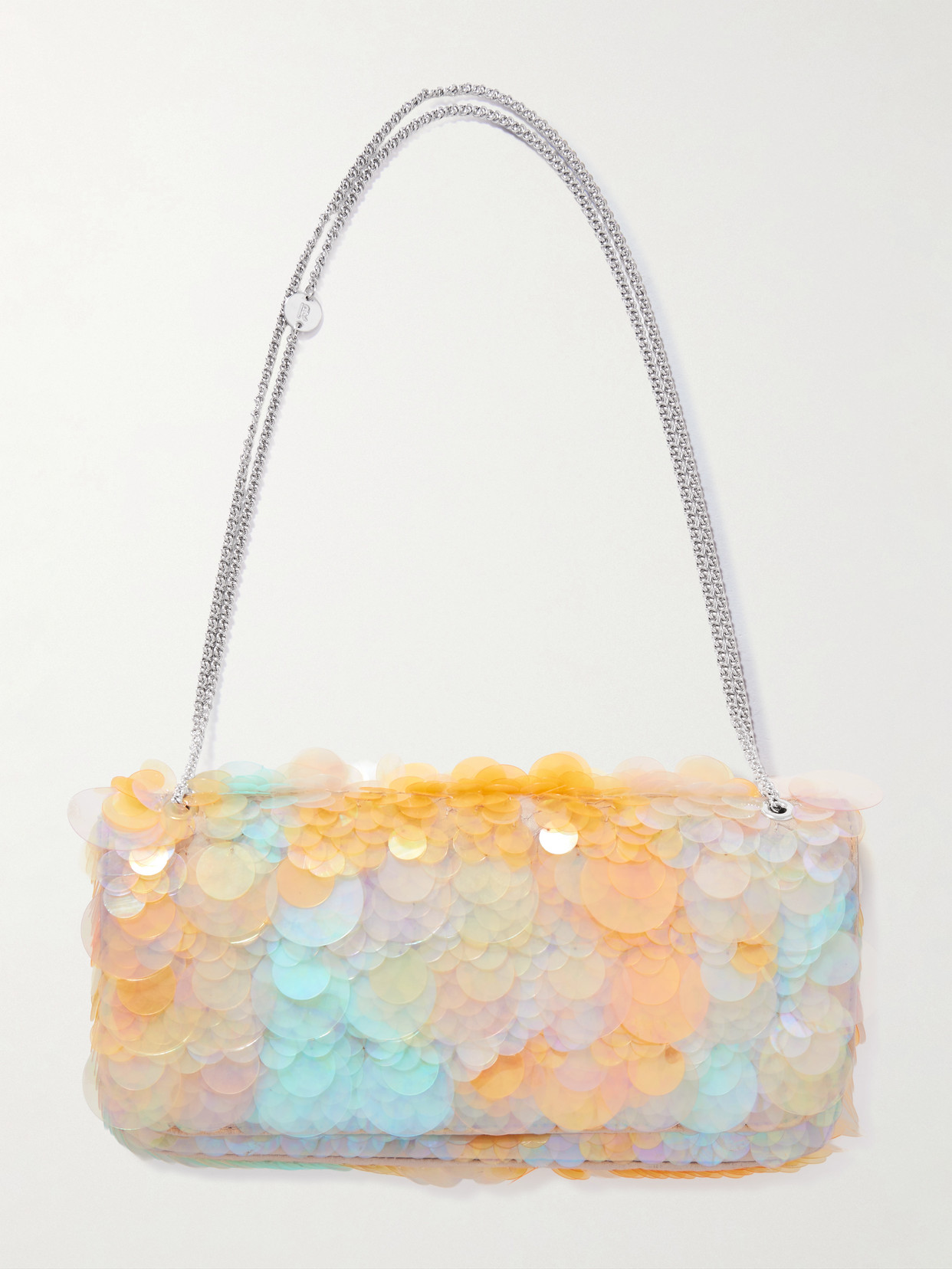 Rabanne Sequined Satin Shoulder Bag In Multi