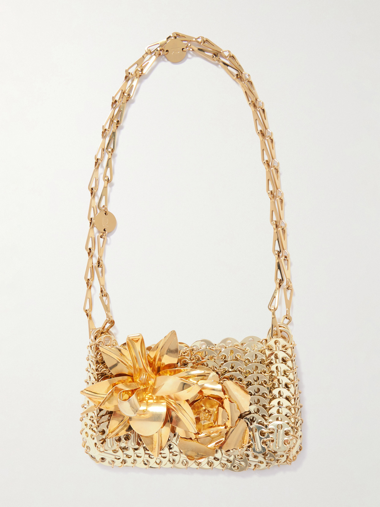 Rabanne Embellished Chainmail Shoulder Bag In Gold
