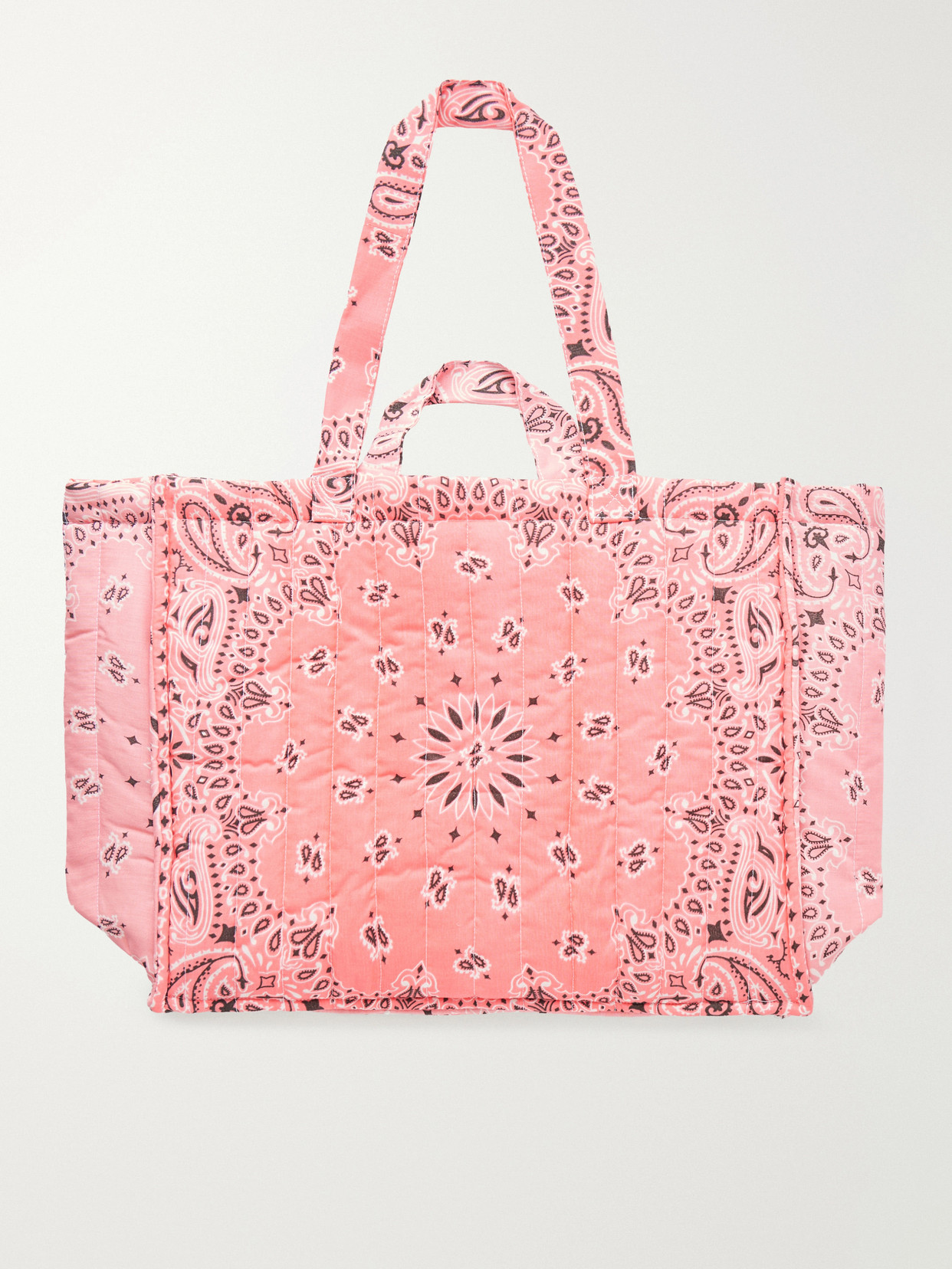 Cabas Maxi Embroidered Quilted Printed Cotton Tote Bag