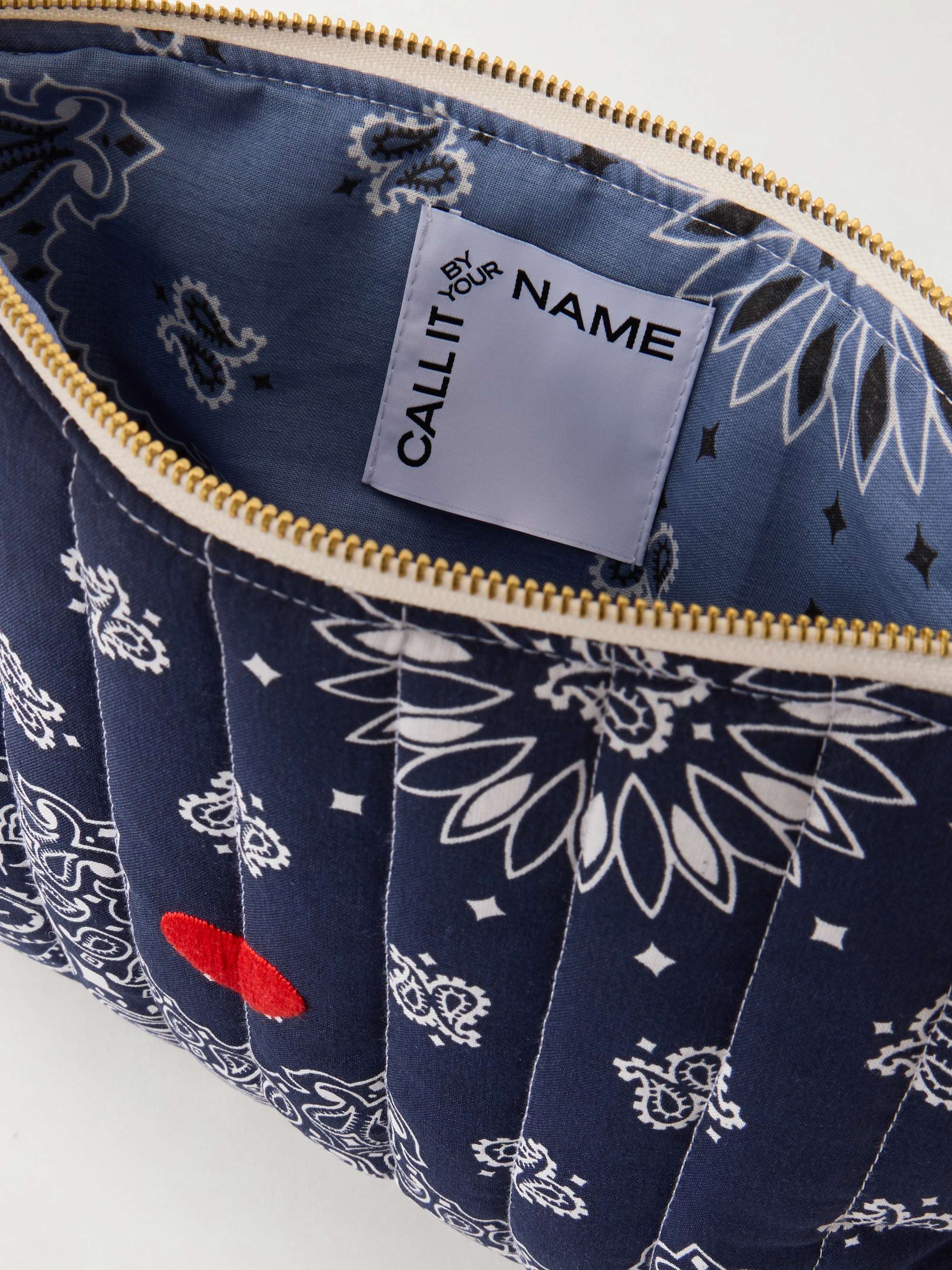 CALL IT BY YOUR NAME Coeur Vanity embroidered bandana-print cotton